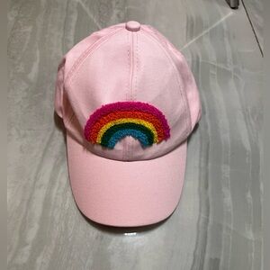 Pink Cap with Vibrant Rainbow Design